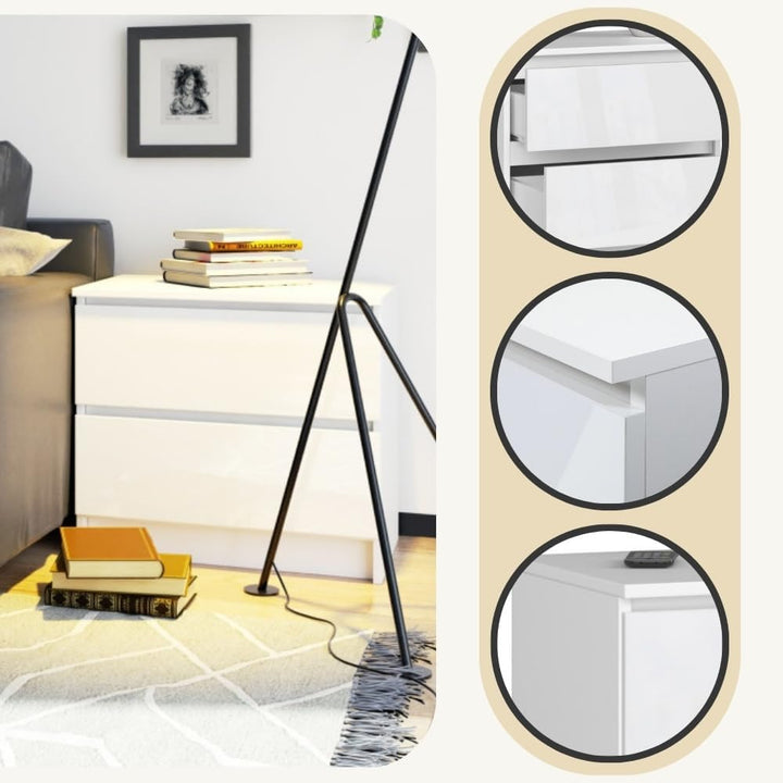 AKORD Kommode K60 mit 2 Schubladen | für das Wohnzimmer Schlafzimmer Schrank Büro Arbeitszimmer | Mo