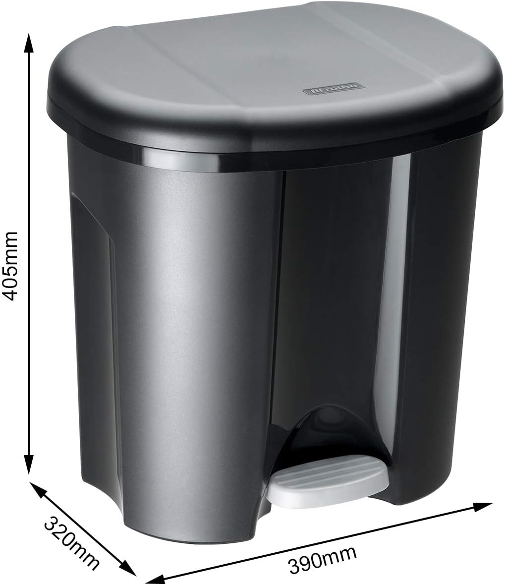 Rotho Duo Mülleimer 2x 10l zur Mülltrennung mit Deckel, Kunststoff (PP recycelt) BPA-frei, schwarz,