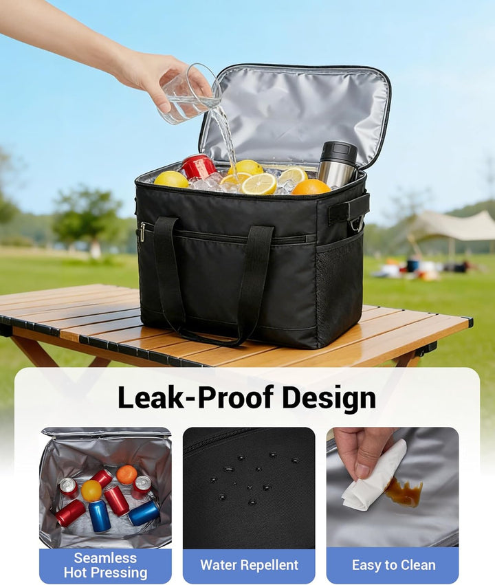 KONO Kühltasche 20L, Grosse Isolierte Lunchtasche Faltbar, Tragbare Thermotasche mit Verstellbarem S