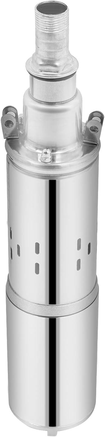12V/24V Edelstahl Solar-Tauchpump Leise Tiefbrunnenpumpe 25L/min max. Förderhöhe 30m,Ø78mm Sandvertr