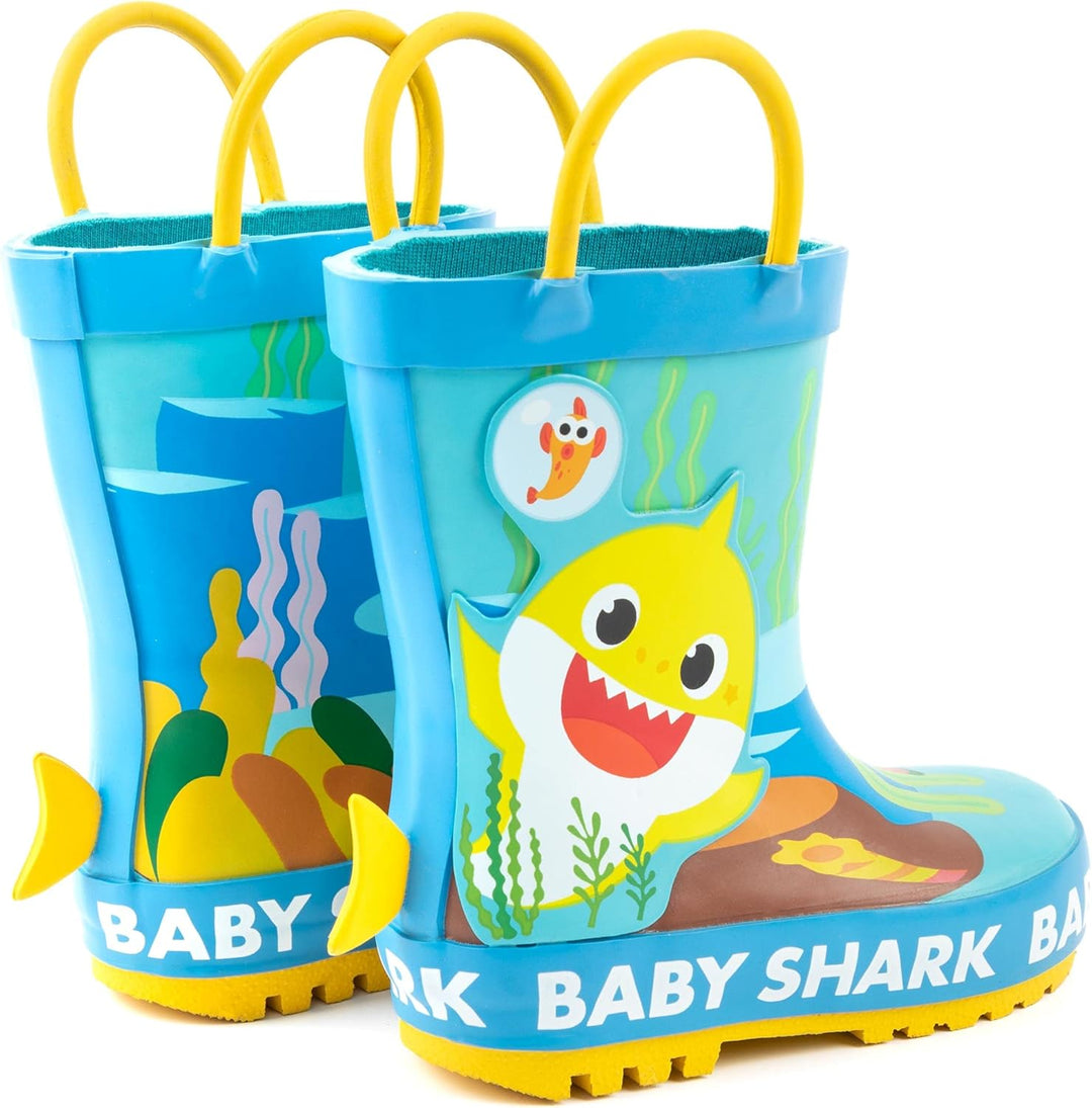 Baby Shark Gummistiefel Kinder Kleinkinder | Mädchen Jungen animiert Singen Hai Familienlied Regen G