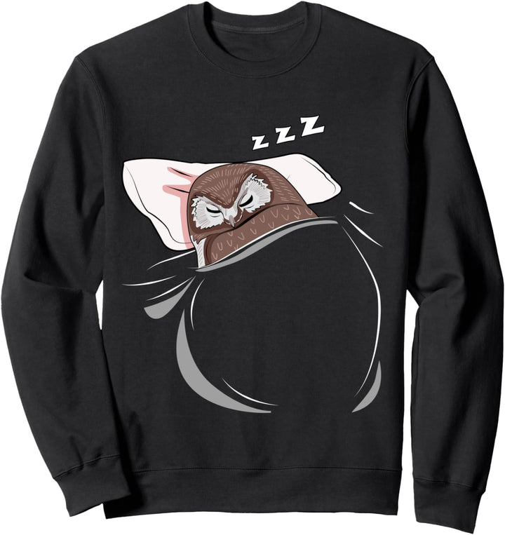 Eule schläft Kauz Schlafanzug Oberteil Geschenk Eulen Sweatshirt