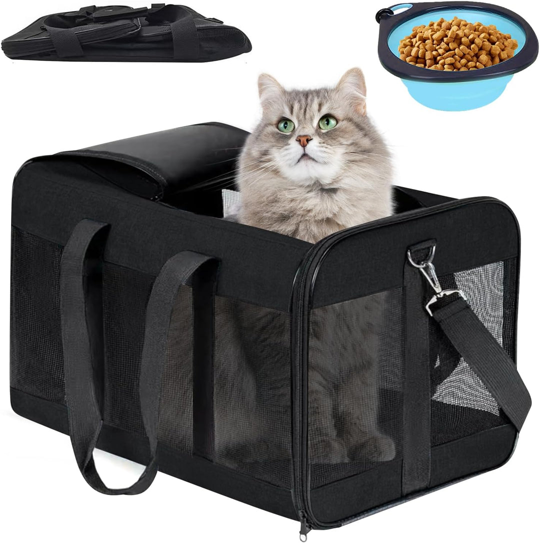 BYZESTY Transportbox Katze Hund Katzentransportbox Hundebox Faltbar Hundetransportbox Katzen Transpo