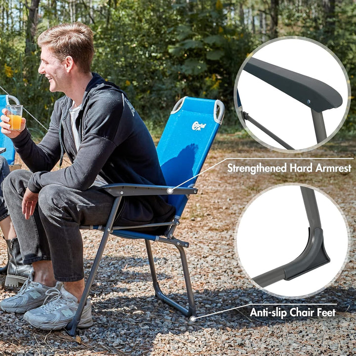 Portal Campingstuhl faltbar Klappstuhl Camping bis 100kg belastbar leicht Angelstuhl Strandstuhl kla