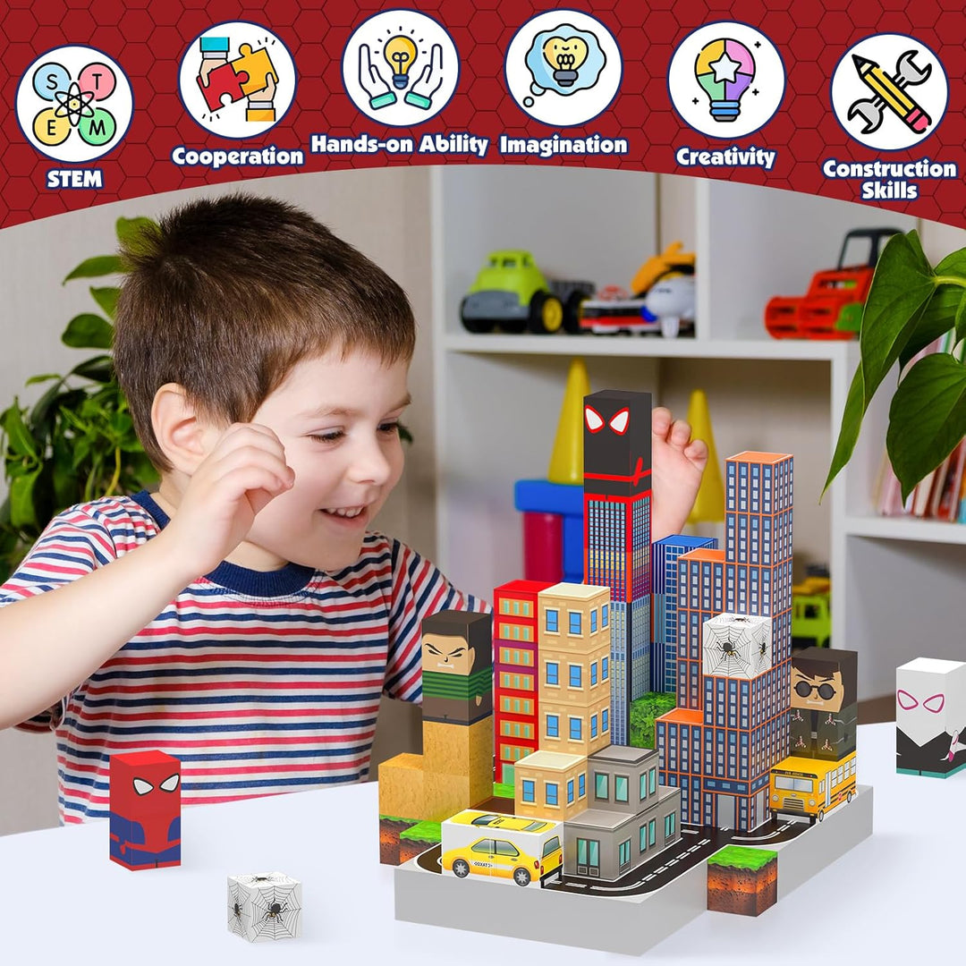 Magnetische Bausteine 150 Stück 2.5CM Light Up Magnetic Building Blocks Magnetbausteine Magnetspielz
