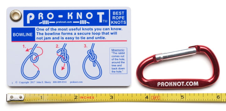 Knot Tying Kit | Pro-Knot Best Rope Knot Cards, two practice cords and a carabiner, Ringeinband
