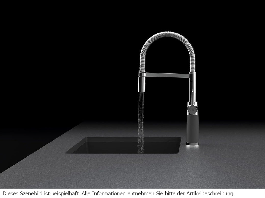 SCHOCK Küchenarmatur SC-550 Nero – Hochdruck Armatur CRISTALITE mit Festauslauf und Standard Norm-An
