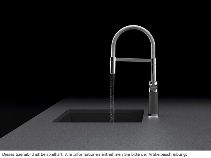SCHOCK Küchenarmatur SC-550 Nero – Hochdruck Armatur CRISTALITE mit Festauslauf und Standard Norm-An
