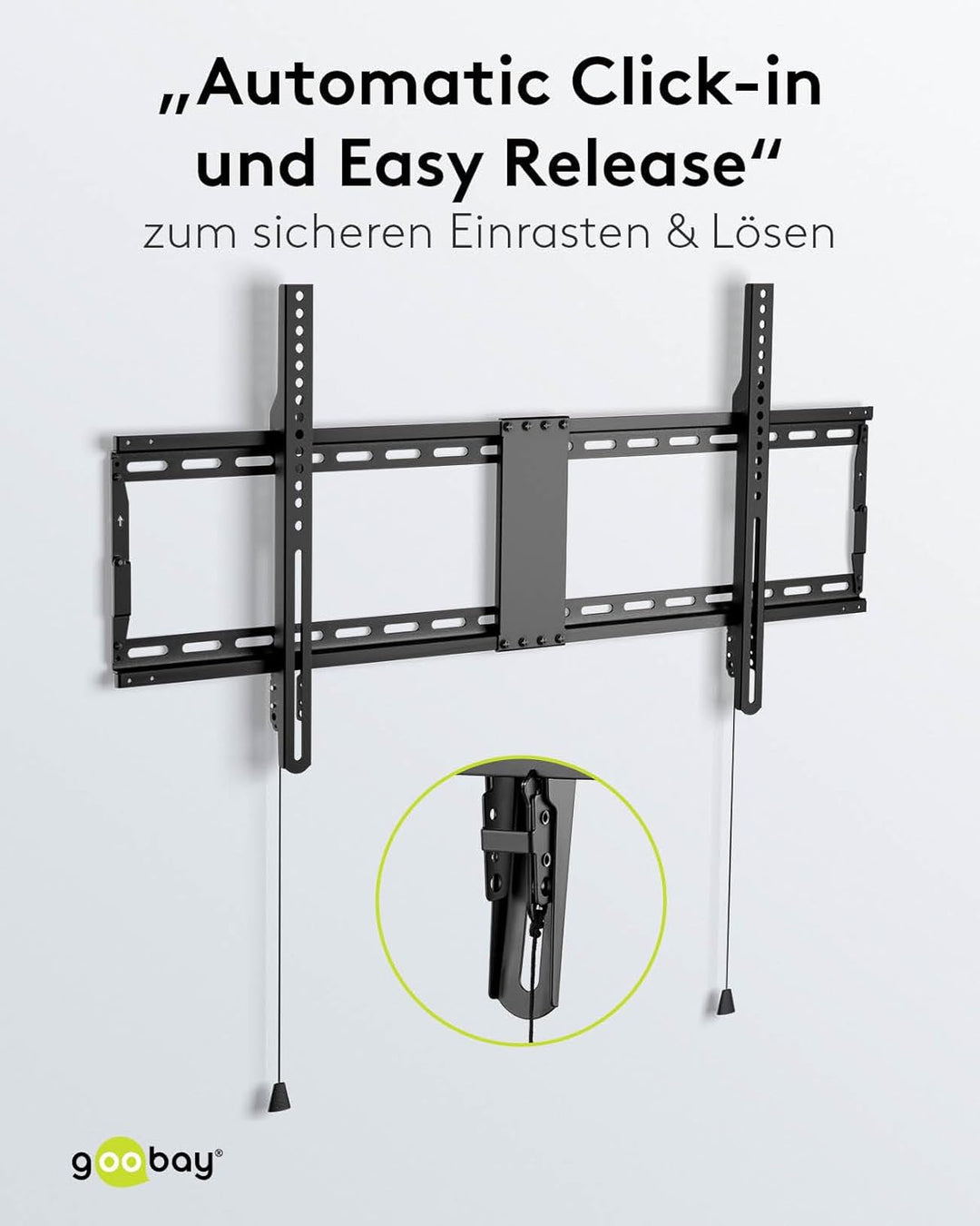 Goobay Wandhalterung 75 Zoll extra Flache Halterung für grosse Fernseher von 43 bis 100“ bis 75Kg ma