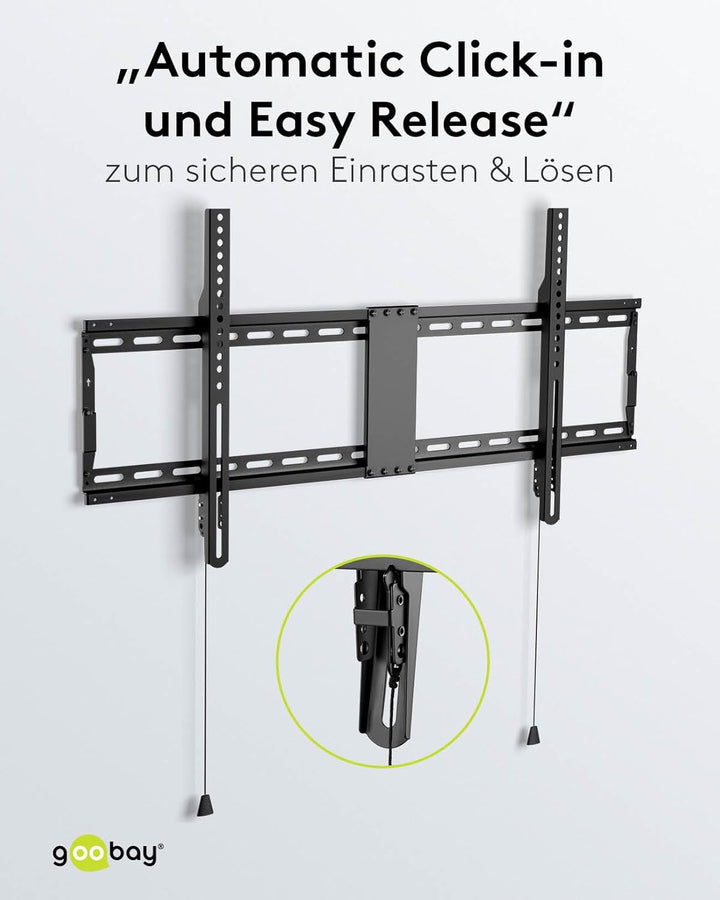 Goobay Wandhalterung 75 Zoll extra Flache Halterung für grosse Fernseher von 43 bis 100“ bis 75Kg ma