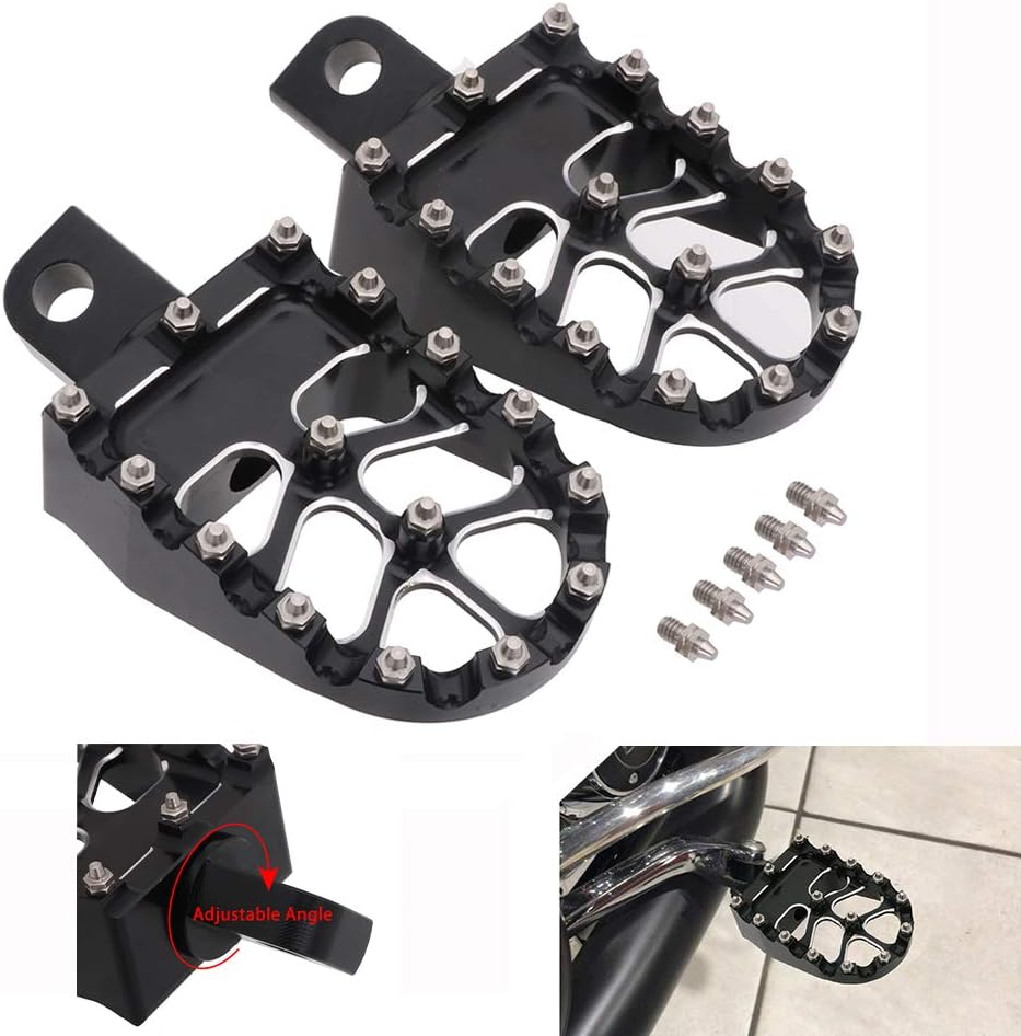 JFG Racing CNC-Billet-Fussrasten für – 360 ° drehbare breite Fussrasten für Dyna Iron 883 Sportster