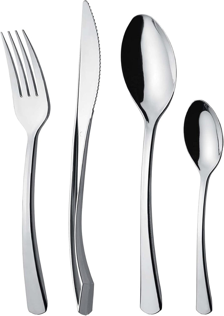 GRÄWE Tafelbesteck 200-tlg. für 50 Personen, Besteck aus Kunststoff, Edelstahllook silber - wiederve