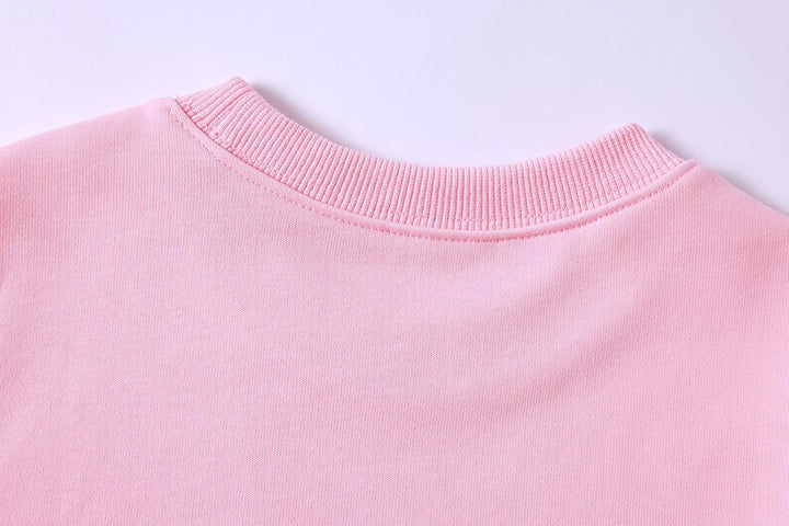 Pullover mit Rundhalsausschnitt aus Baumwolle, Langarm, für Jungen und Mädchen 3 Jahre Rosa, 3 Jahre