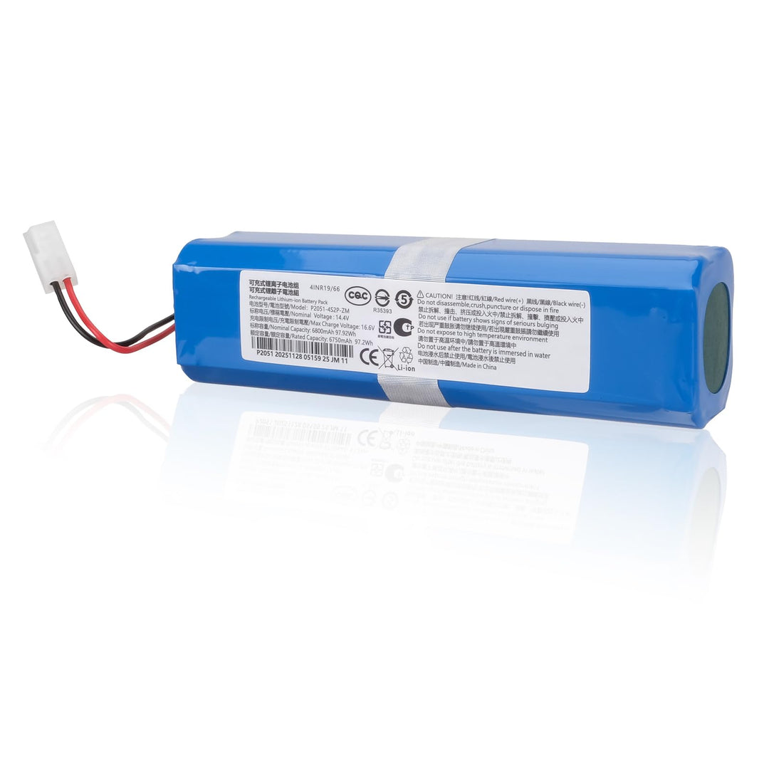 6800mAh 14,4V Akku, Kompatibel mit Rowenta X-Plorer Serie 95, RG7975WH/NS0, RG7987WH/NS0, RR7935WH,