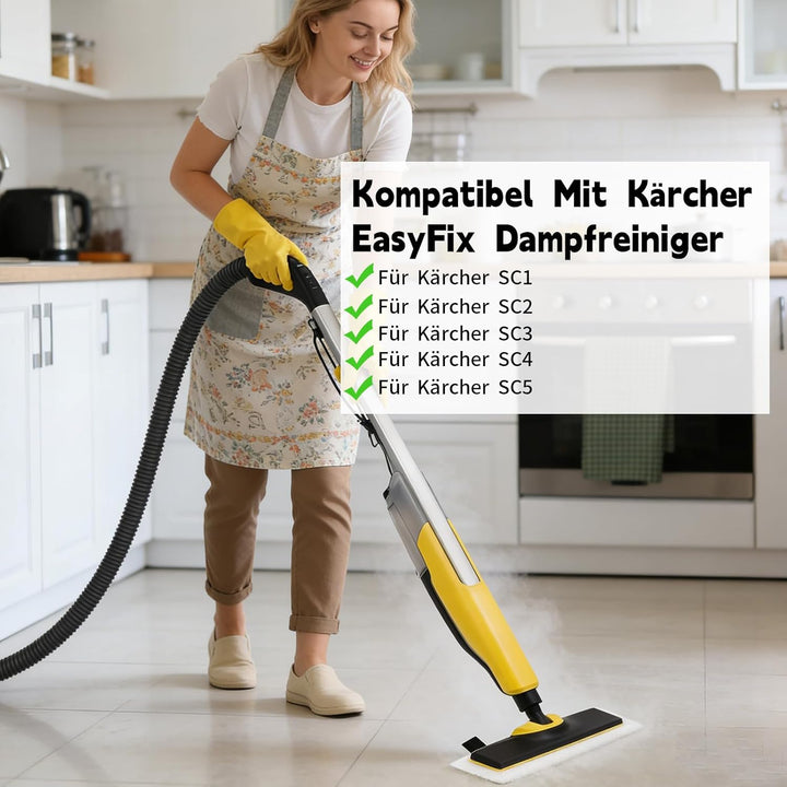 10 Stück Mikrofaser Ersatzpads Set für Kärcher Dampfreiniger, Ersatz Bodentücher Kompatibel mit Easy