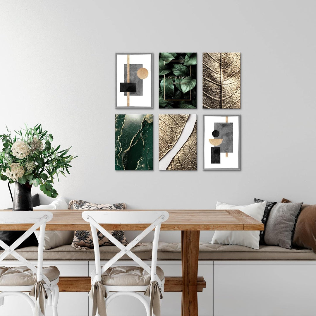 Novart Wandbilder Set - KOMPLETT AUFHÄNGFERTIG - Made in Germany - Moderne Bilder Abstrakt Figuren B