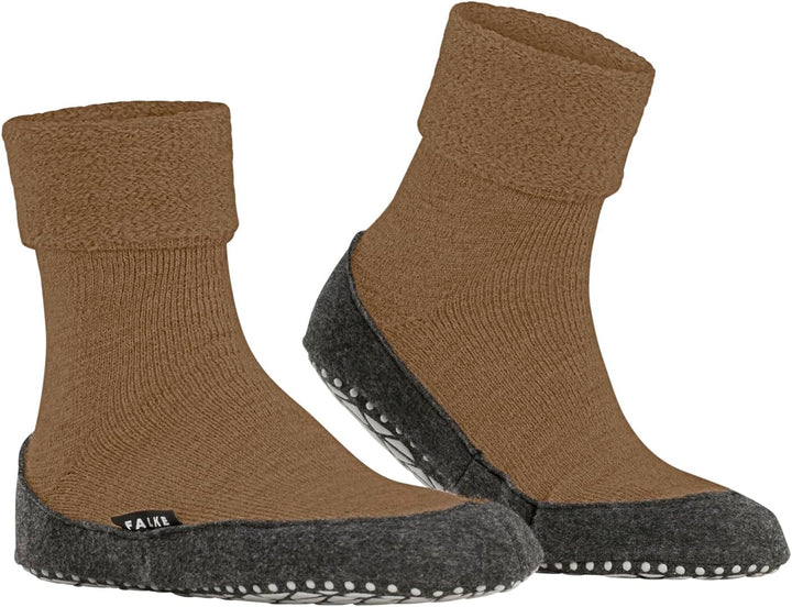 FALKE Herren Cosyshoe M Hp Wolle Rutschhemmende NoppenStoppersocken 37/38 EU Beige Wood 4241, 37/38