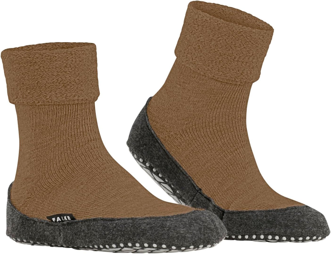 FALKE Herren Cosyshoe M Hp Wolle Rutschhemmende NoppenStoppersocken 39/40 EU Beige Wood 4241, 39/40