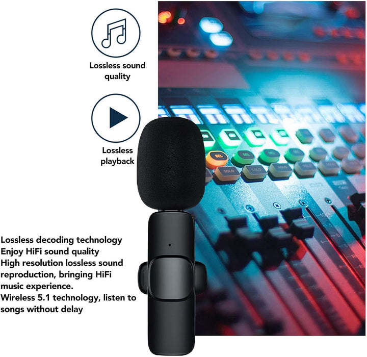 Kabelloses Lavalier Mikrofon, 3,5 mm Loch, Professionelle Automatische Geräuschunterdrückung, Live W