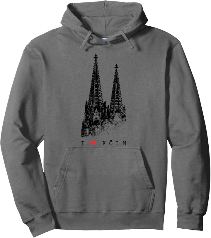 I Love Köln Kölner Dom Cologne Vintage Silhouette Skyline Pullover Hoodie