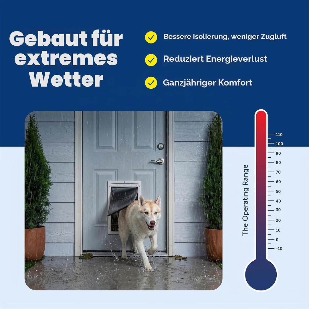 PetSafe Haustiertür für Katzen und Hunde, extrem wetterfest, energieeffizient, isoliertes Klappensys