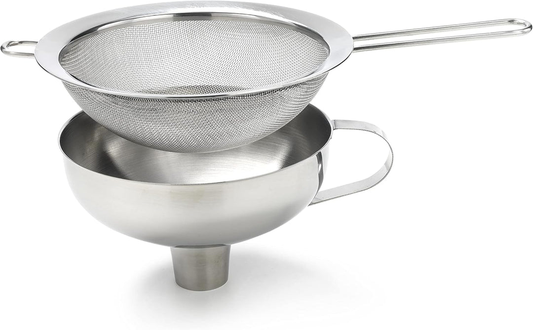 iSi Siphon, Wassersprudler für Sprudelwasser, Schwarz, 8.5 x 8.5 x 31.5 cm & 2714 Sieb & Trichter, A
