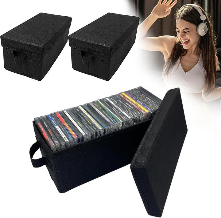 3 Stück CD Aufbewahrungsbox, DVD Aufbewahrungsbox Stapelbarer CD Aufbewahrungsbehälter für 45 CDs Fa