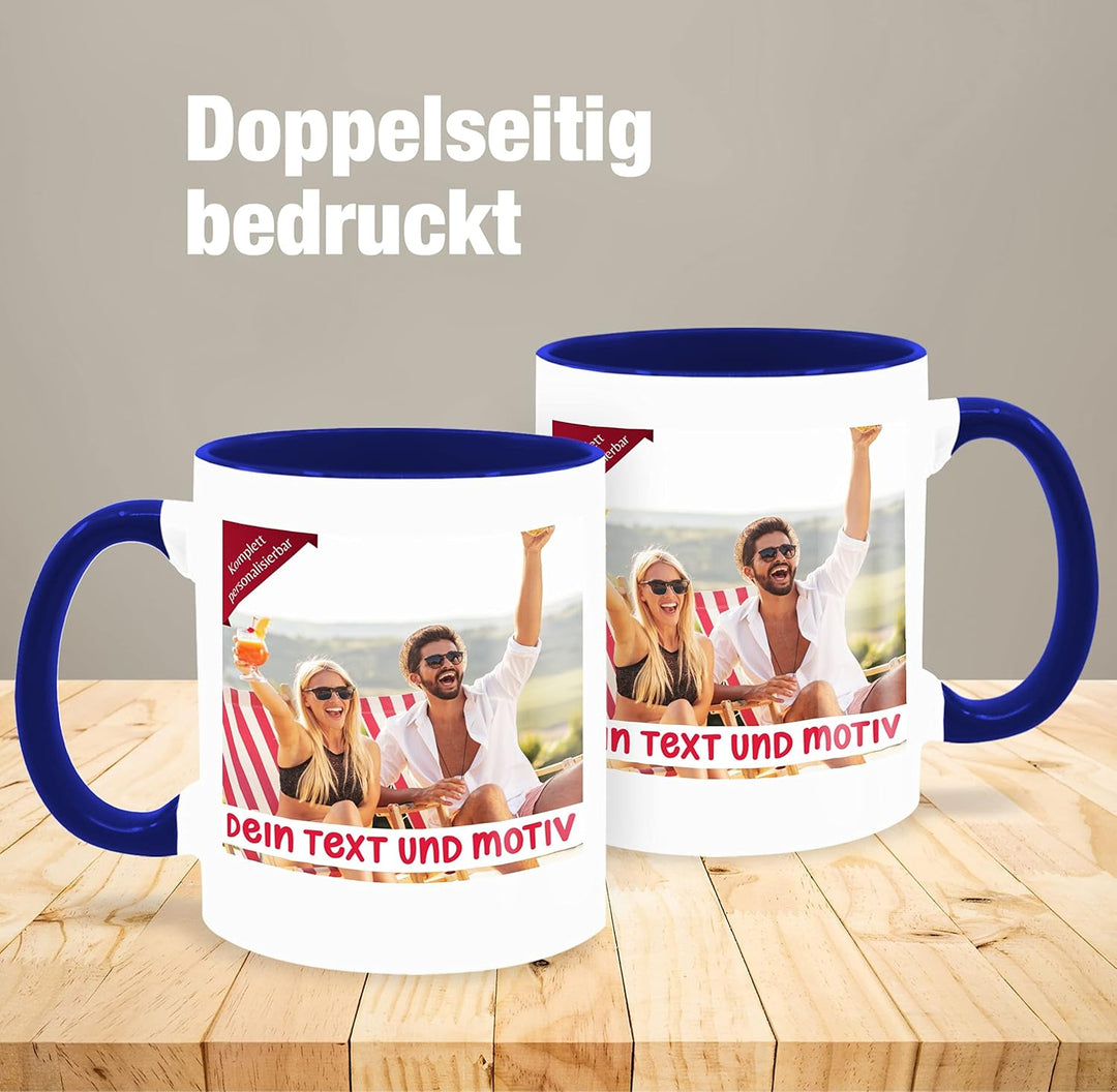 Tasse Tassen 325ml - eigenem Bild - Eigenes Foto Geschenk I - 325 ml - Dunkelblau - selbst gestaltet