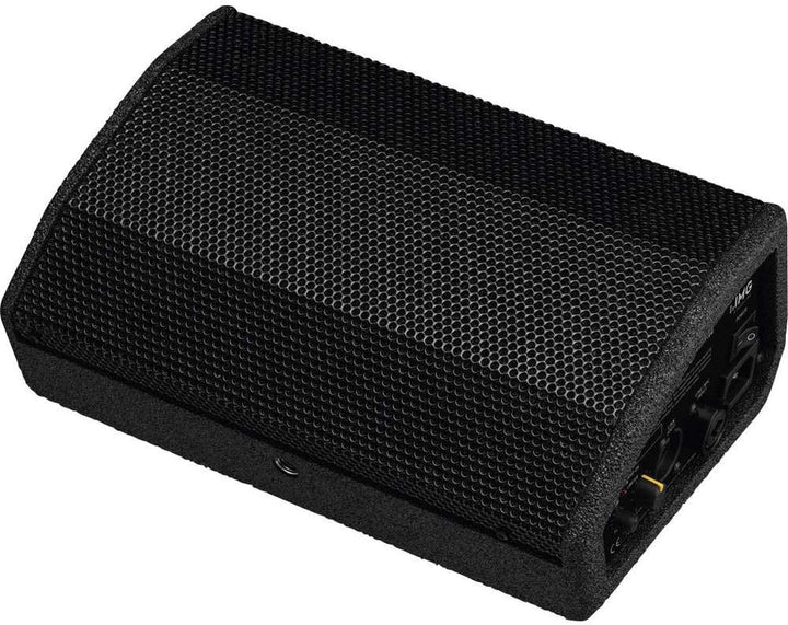 IMG STAGELINE FLAT-M100 Aktive PA-Bühnenmonitorbox, Monitor Box mit 100 Watt Leistung in Schwarz