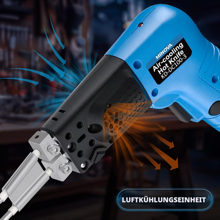 MINOVA Akku-Styrocutter KD-DC-100-3 Luftkühler kabelloser Seilschneider Pro Elektrischer Heissmesser