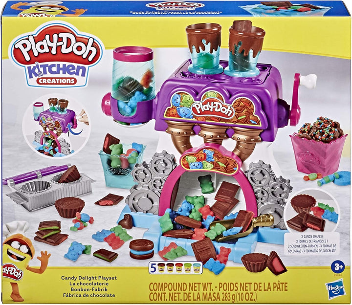 Play-Doh Kitchen Creations Bonbon-Fabrik für Kinder ab 3 Jahren mit 5 Farben Single, Single