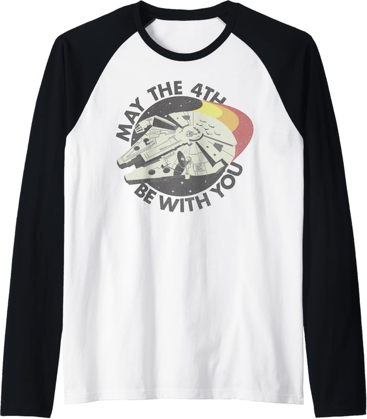 Star Wars Millennium Falcon May The 4th Be With You Retro Raglan
