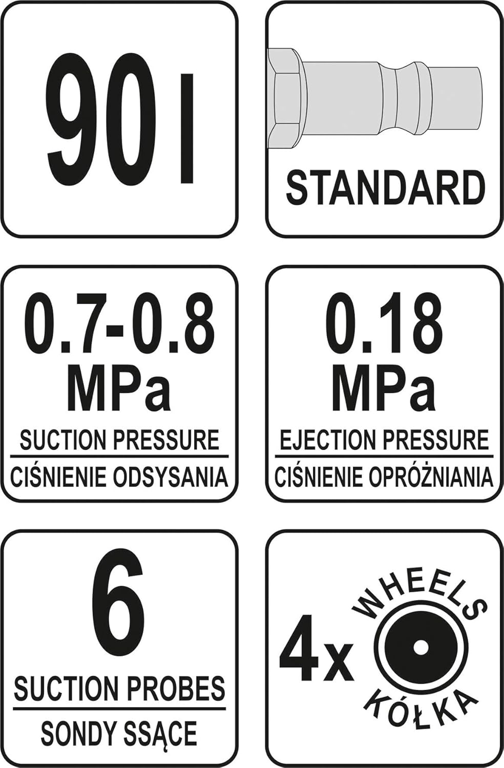 Yato Profi Druckluft Altölauffanggerät 90 Liter, 6 Saugsonden, Ölauffangwagen pneumatisch Ölwagen Ab