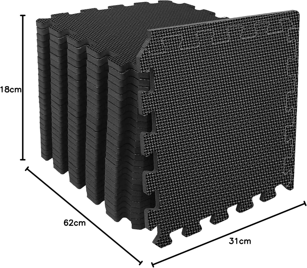 Bodenschutzmatte Fitness Set [31x31cm], 24/36/48 Puzzlematte, EVA Sportmatte Fitnessmatte Rutschfest