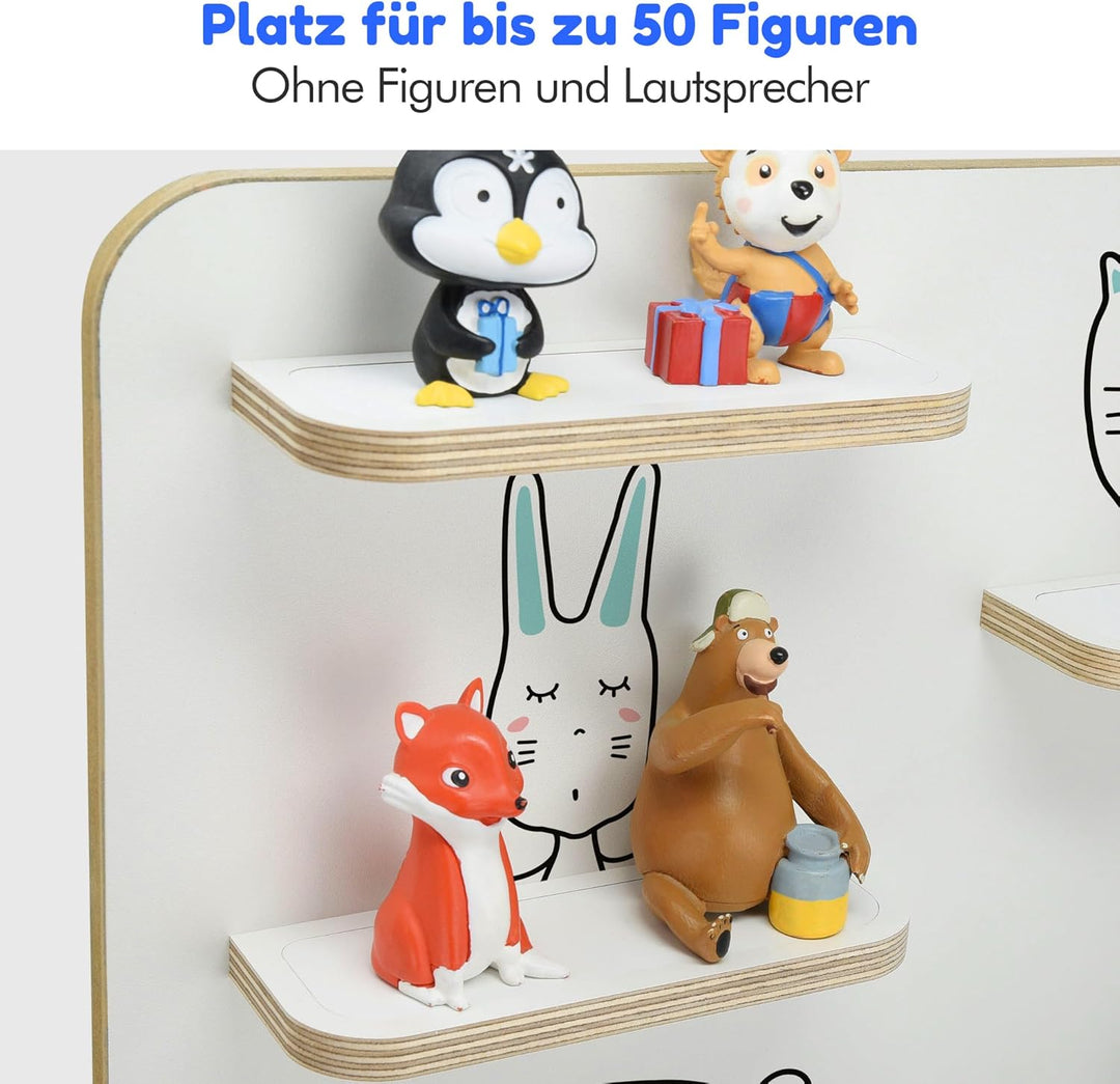 stadtecken Holzregal passend für Toniebox 2 I Geeignet für ca. 50 Tonies I Perfekte Aufbewahrung im