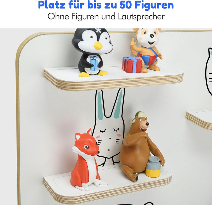 stadtecken Holzregal passend für Toniebox 2 I Geeignet für ca. 50 Tonies I Perfekte Aufbewahrung im