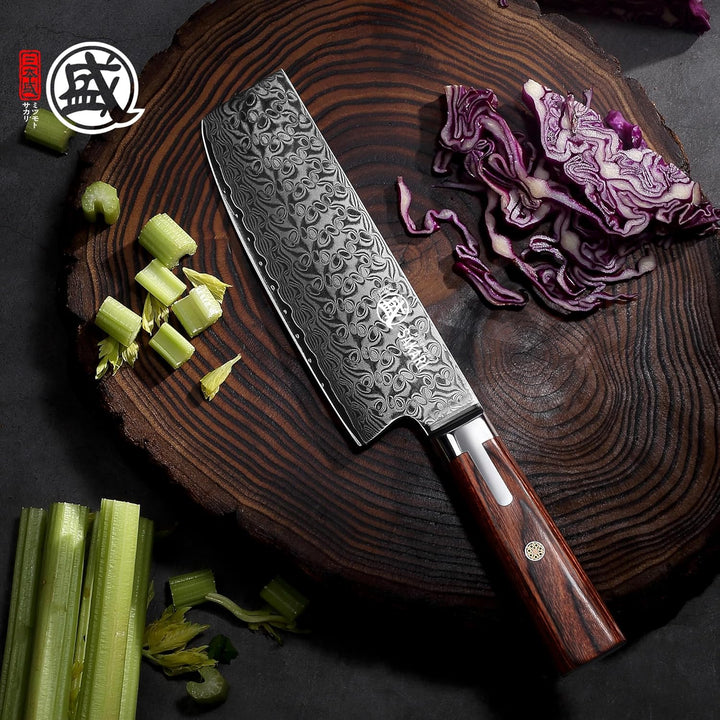 MITSUMOTO SAKARI 17 cm Japanisches Nakiri Kochmesser, Handgeschmiedetes Professionelles Küchen messe