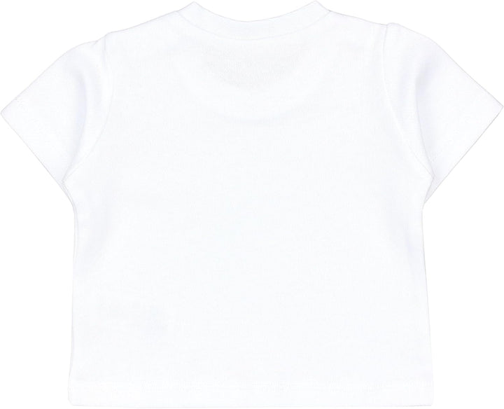TupTam Baby Jungen Kurzarm T-Shirt mit Aufdruck Unifarben Sterne Streifen 5er Set, 56 Wei&#xDF;