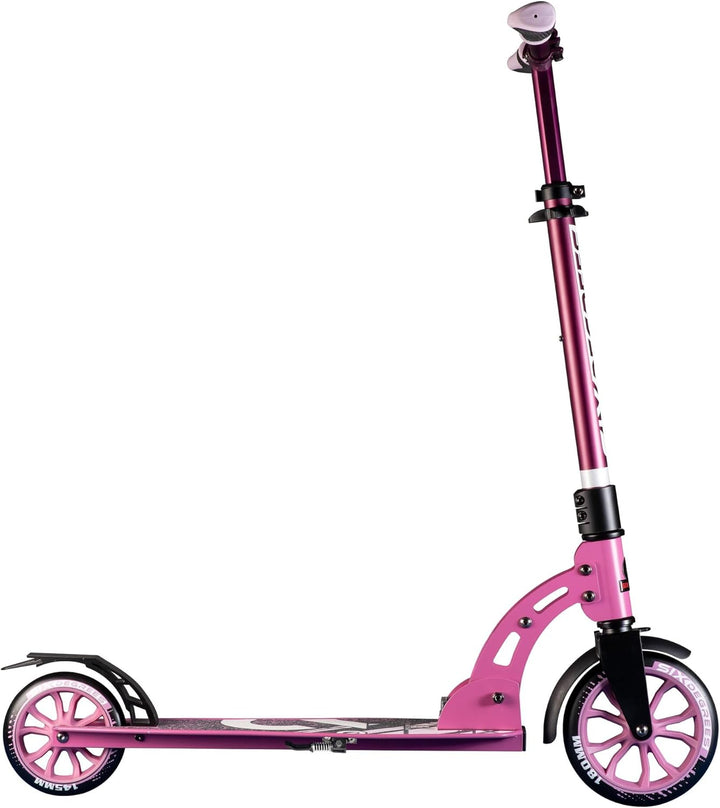 SIX DEGREES Aluminium Scooter Junior mit Klappmechanismus u. Ständer, 180/145 mm, höhenverstellbar,