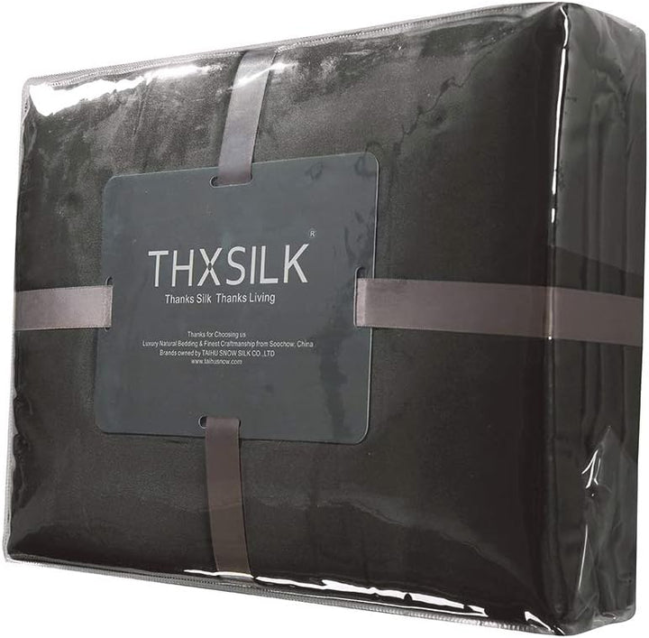 THXSILK 25 Momme Seide Spannbettlaken bis 30cm Matratzenhöhe, 100% Maulbeerseide Bettwäsche Spannbet