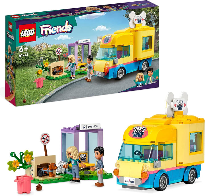 LEGO 41741 Friends Hunde-Rettungsvan, Tierrettung-Spielzeug-Van mit Haustieren und Mini-Puppen aus 2