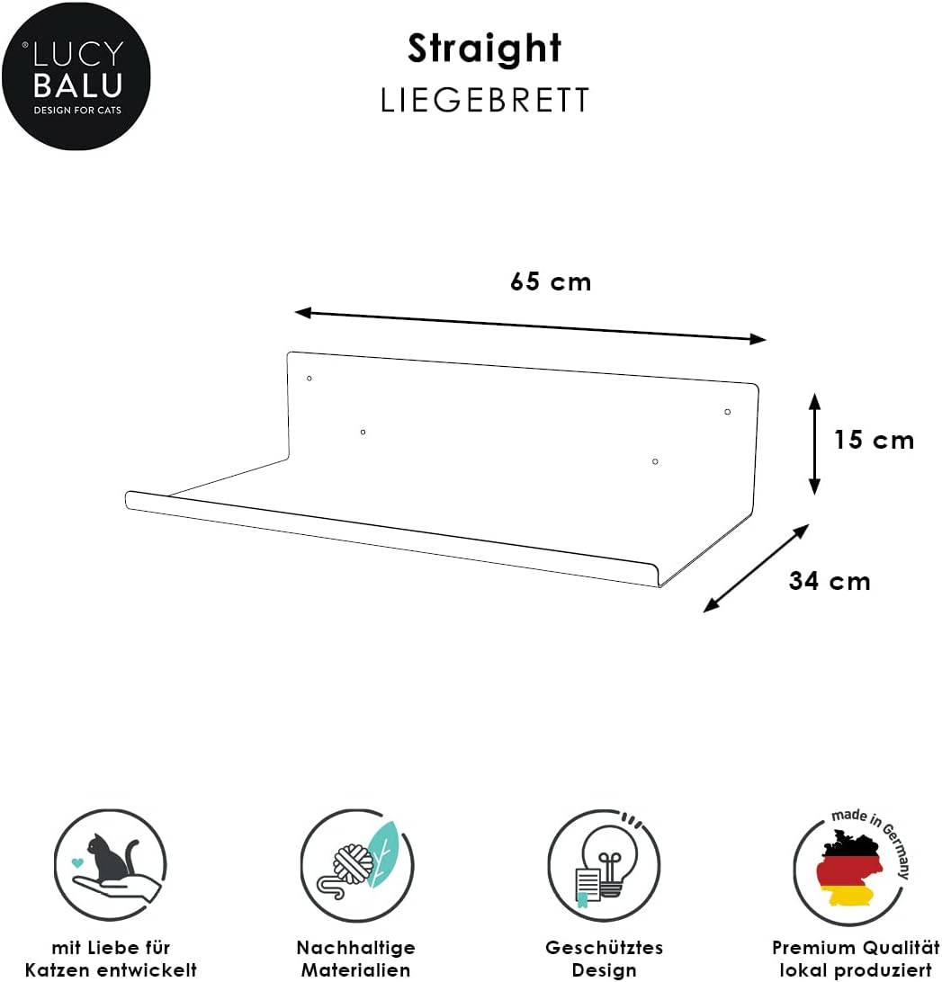 LucyBalu® Wandliege für Katzen | Katzenbett für die Wand | Katzen Wand Liegeplatz | Katzen Wandbett