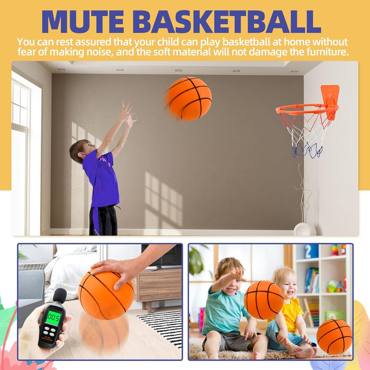 Lautloser Basketball, Silent Basketball Grösse 3 (18cm), Ball aus Schaumstoff mit hoher Dichte, Scha