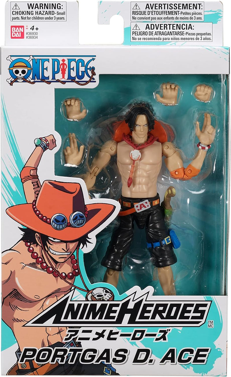 BANDAI - Anime Heroes - One Piece - Figur Portgas D. Ace 17 cm - Gelenkfigur - Offizielle One Piece