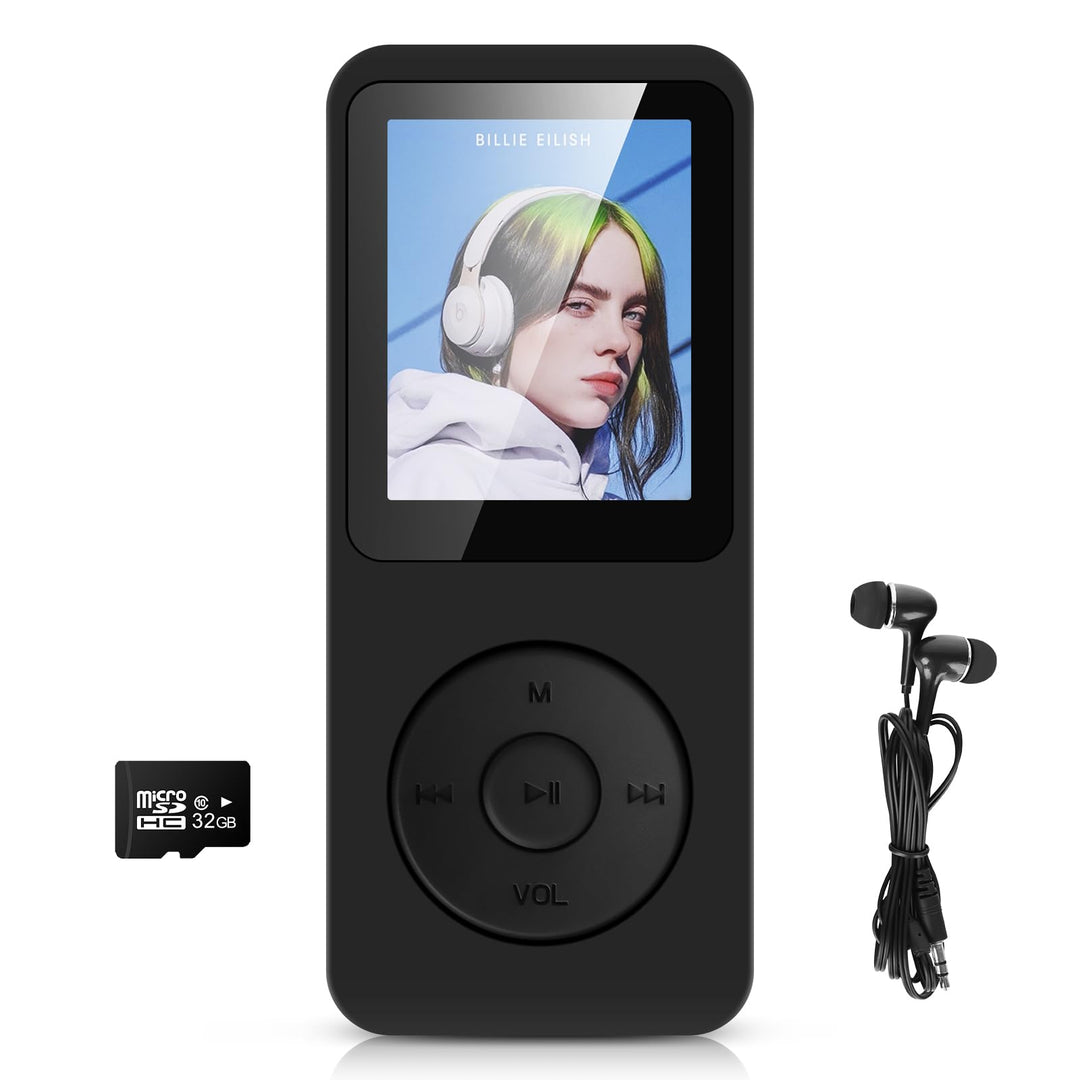 32GB MP3 Player Bluetooth 5.3 mit 1.8" TFT Farbbildschirm mit Kopfhörer, HiFi Musik Kinder MP3 Playe