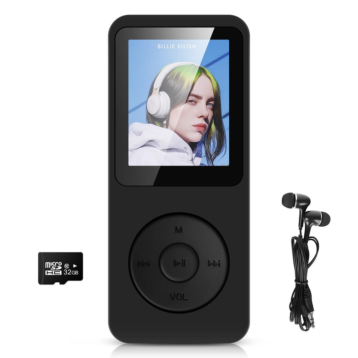 32GB MP3 Player Bluetooth 5.3 mit 1.8" TFT Farbbildschirm mit Kopfhörer, HiFi Musik Kinder MP3 Playe