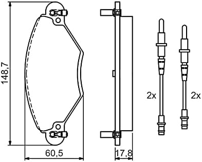 Bosch BP328 Bremsbeläge - Vorderachse - ECE-R90 Zertifizierung - vier Bremsbeläge pro Set