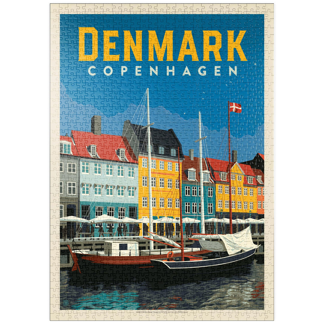Dänemark: Kopenhagen, Vintage Poster - Premium 1000 Teile Puzzle - MyPuzzle Sonderkollektion von And