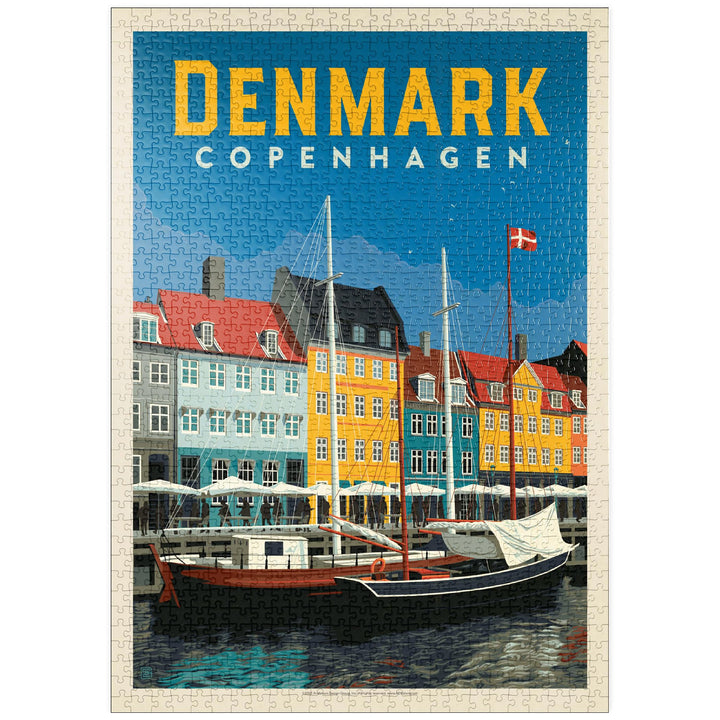 Dänemark: Kopenhagen, Vintage Poster - Premium 1000 Teile Puzzle - MyPuzzle Sonderkollektion von And