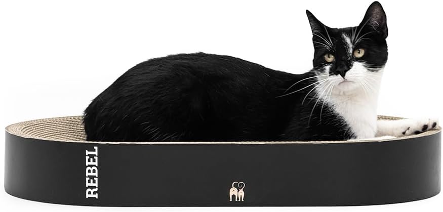 Petrebels Kratzpappe Oliver 61, Katzen Kratzbrett aus sehr stabilem Karton, Kratzkarton 63 x 35 x 10